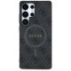 3. Guess Leder 4G Farbiger Ring Classic Logo MagSafe Hülle Samsung Galaxy S25 Ultra schwarz