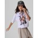 Mädchen-T-Shirt mit kastenförmigem Schnitt und Aufdruck 4F 4FJKAW26TTSHF4426-10S