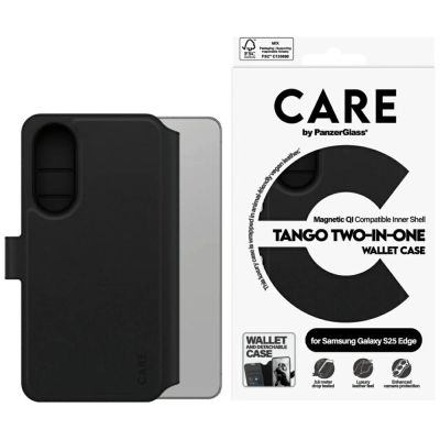 CARE by PanzerGlass Feature Tango 2in1 Wallet Qi Case für Samsung Galaxy S25 Edge - Schwarz