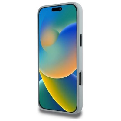 5. BMW Silikonhülle mit Kurvenlinien und MagSafe-Design für iPhone 16 Pro Max – Grau