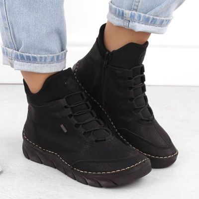 39. Gefütterte schwarze Damen-Ankle-Boots Rieker 55069-00