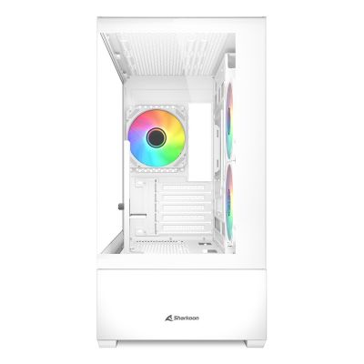2. Sharkoon MK6 RGB Micro-ATX Computergehäuse, 1x Glas, Weiß
