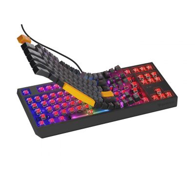 5. GENESIS Thor 230 TKL Gaming-Tastatur USB + RF Wireless + Bluetooth QWERTY Schwarz, Grau, Orange