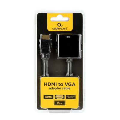 3. GEMBIRD A-HDMI-VGA-04 Adapter (HDMI M - D-Sub (VGA) F; 0,15 m; schwarz)