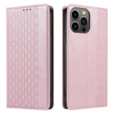 7. Magnetband-Hülle für iPhone 13 Pro Max, Tasche, Geldbörse + Mini-Lanyard-Anhänger, Rosa