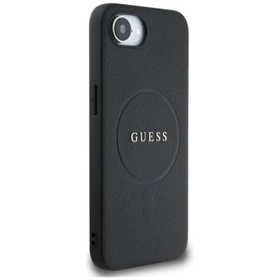 4. Guess PU Grained Classic Logo Case mit MagSafe für iPhone 16e - Schwarz