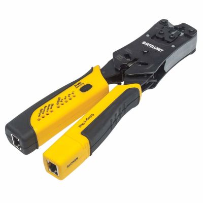 8. INTELLINET RJ45/RJ11/RJ12/RJ22 Stecker-Crimpwerkzeug mit Kabeltester 780124