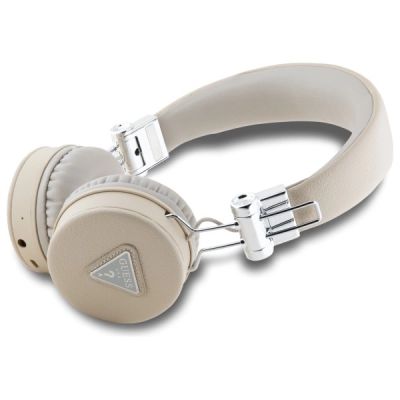 2. Guess Bluetooth-On-Ear-Kopfhörer ENC GUBH70PGTSPSE beige/beige genarbte klassische runde Form
