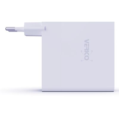 Verico 4OJ-ABGWE1-N1 Ladegerät für Mobilgeräte (Laptop, Smartphone, Tablet, Handy), Weiß, AC-Schnellladefunktion, intern