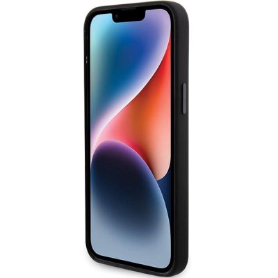 5. Karl Lagerfeld Choupette Metal Pin-Hülle aus Silikon für iPhone 15 Pro – Schwarz