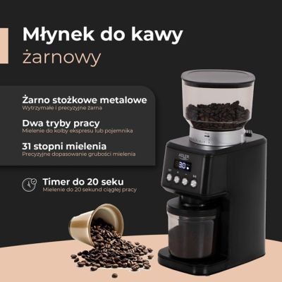 10. ADLER AD 4300 Kegelmahlwerk