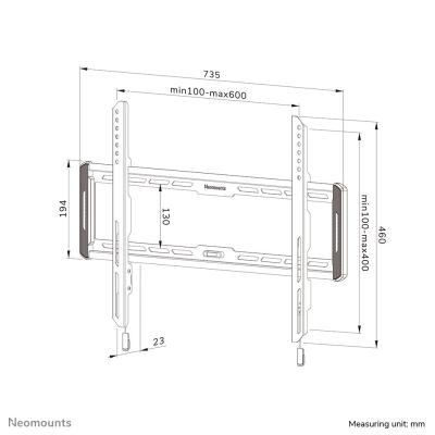 15. Neomounts WL30-550BL16 TV-Wandhalterung 2,18 m (86") Schwarz