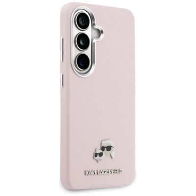 4. Karl Lagerfeld Saffiano KC Metal Logo MagSafe Hülle für Samsung Galaxy S26 - Pink