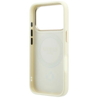 15. Guess Stripe Peony 4G Logo MagSafe Hülle für iPhone 18 Pro Max / 17 Pro Max – Beige