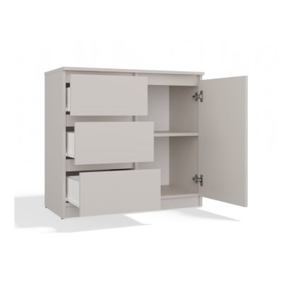 3. Kommode mit 1 Tür und 3 Schubladen, Kaschmir-Set