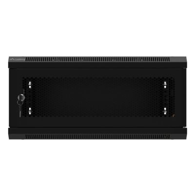 15. Wandregalschrank 19" 4U 600X450 SCHWARZ PERFORIERT TÜR LANBERG (FLAT PACK)