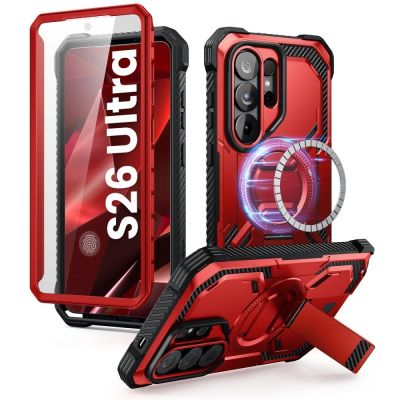 2. Supcase ArmorBox Mag MagSafe Hülle für Samsung Galaxy S26 Ultra – Rot und Schwarz