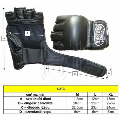 3. MMA-Handschuhe Masters GF-3 M 0127-02M