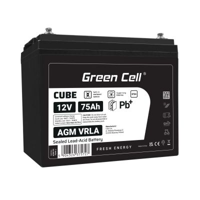 Green Cell AGM12V75AH-J Bleiakkumulator (VRLA) 12 V 75 Ah