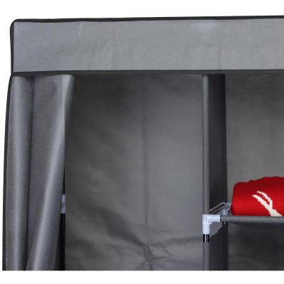 4. Textilschrank 168x45x172cm Dunkelgrau 45238