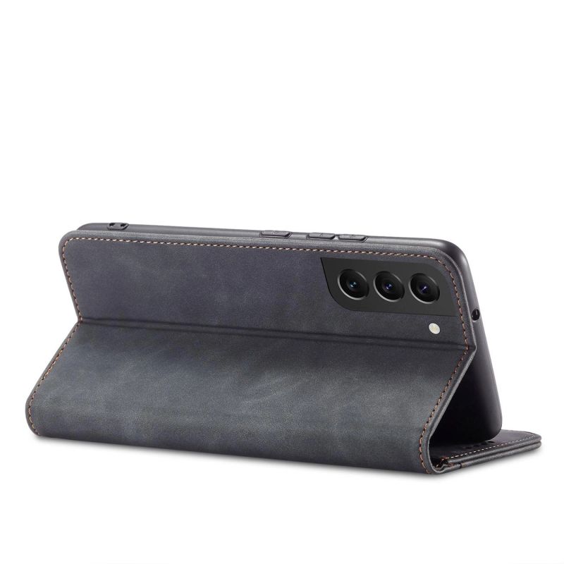5. Magnet Fancy Case Cover für Samsung Galaxy S22 + (S22 Plus) Tasche Brieftasche Kartenhalter Schwarz