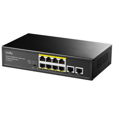 2. Switch CUDY FS1010PG, 8-Port 10/100 Mbit/s PoE+ 120 W, 2x GbE-Uplink