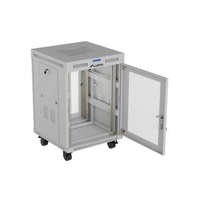 18. LANBERG Standschrank 19" 15U 600x800 LCD Grau