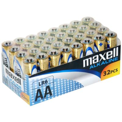 MAXELL Alkaline-Batterie ALKALINE LR6 AA Folienkarton mit 32 Stück (8 Packungen à 4 Stück)