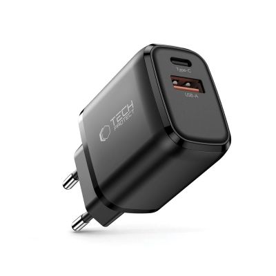 2. Tech-Protect NCA20 PD 20W / QC3.0 USB-A / USB-C Wandladegerät - schwarz