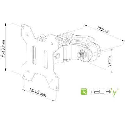 3. TECHLY LED/LCD-TV-Stangenhalterung 13-30 Zoll 10 kg
