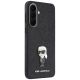 4. Karl Lagerfeld Schutzhülle mit festem Glitzer-Ikonik-Logo aus Metall für Samsung Galaxy A37 5G – Schwarz