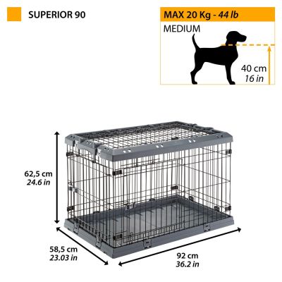 10. FERPLAST Superior 90 - Hundekäfig - 92 x 58,5 x 62,5 cm