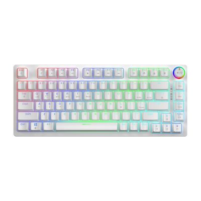 4. SAVIO DRAHTLOSES MECHANISCHES TASTATUR PHENIX WEISS GATERON ROT PRO ABS