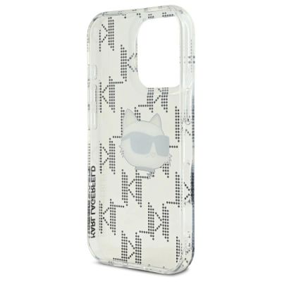 7. Karl Lagerfeld IML Choupette Head Galvanisierte Hülle für iPhone 16 Pro Max – transparent