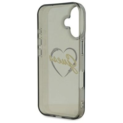 7. Guess IML Herz-Hülle für iPhone 16 – Schwarz