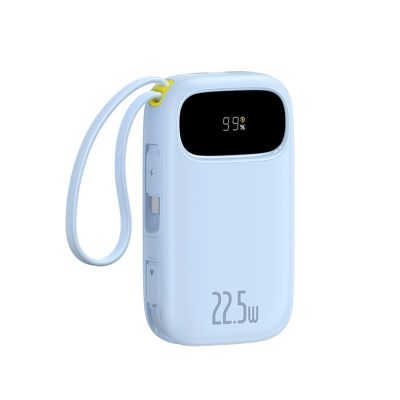 Baseus EnerFill FC31 20000mAh 22,5W Powerbank mit Digitalanzeige und 2 integrierten Kabeln – Blau