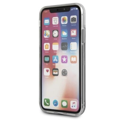 6. Karl Lagerfeld iPhone X Hülle mit flüssigem Glitzer – Pink