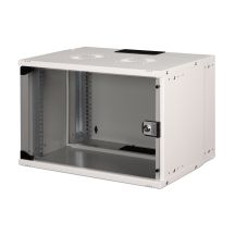 19" 7U Wand-Netzwerkschrank, SOHO PRO 370 x 540 x 400 mm, Glastür, grau, unmontiert, 60 kg