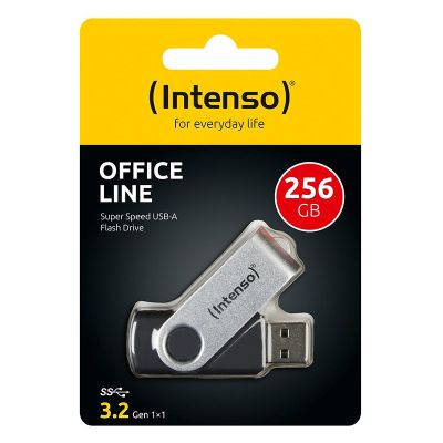 9. Intenso USB 256 GB OFFICE LINE 3.2 Gen1 Silber-Schwarz USB-Stick USB Typ-A 3.2 Gen 1 (3.1 Gen 1) Schwarz, Silber