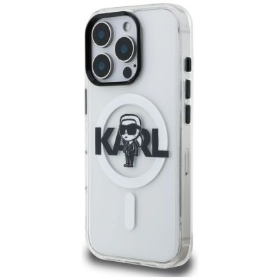 2. Karl Lagerfeld IML Karl Sketch Logo MagSafe Hülle für iPhone 16 Pro Max – Transparent