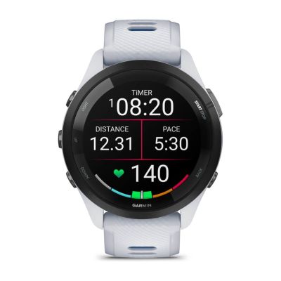 5. Garmin Forerunner 265 46 mm Schwarze Lünette mit Whitestone-Gehäuse Weiß und Blau