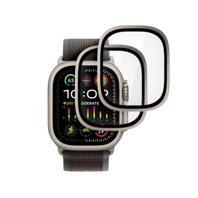 7. Tech-Protect 2er-Pack Schutzglas für Apple Watch Ultra 49 mm – Silber und Schwarz