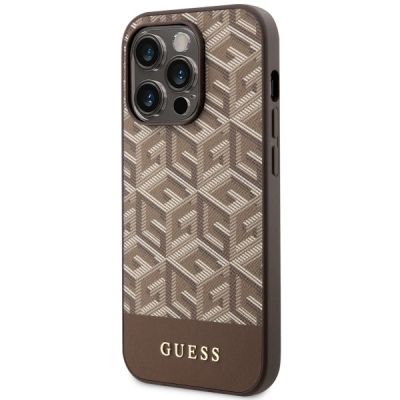 2. Guess GUHMP14LHGCFSEW iPhone 14 Pro 6,1" braun/braune Hartschale GCube Stripes MagSafe