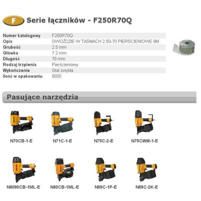 BOSTITCH NÄGEL F 2.50-70 RQ 9m ...