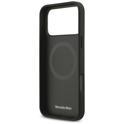 7. Mercedes Leather Large Laurel Leave MagSafe Case für iPhone 17 Pro Max – Schwarz und Grau