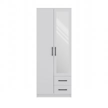 ROMANA KLEIDERSCHRANK 80X205 WEISS MIT SPIEGEL