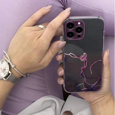 5. Marble Case für iPhone 12 Pro Gel Cover Orange Marble