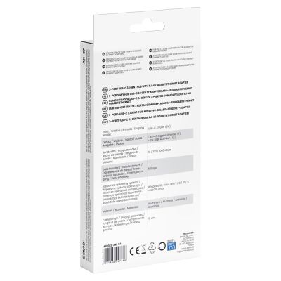 8. SAVIO AK-57 3-Port USB-C Hub mit RJ-45 Adapter