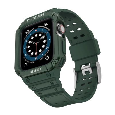 2. Schutzarmband für Apple Watch 42/44/45 mm Panzergehäuse-Armband - Grün