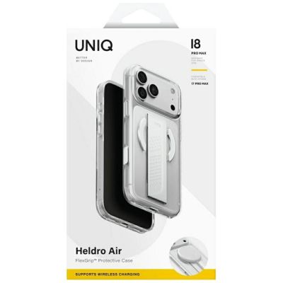 8. Uniq Heldro Air Magclick Ladehülle für iPhone 18 Pro Max / 17 Pro Max – Transparent